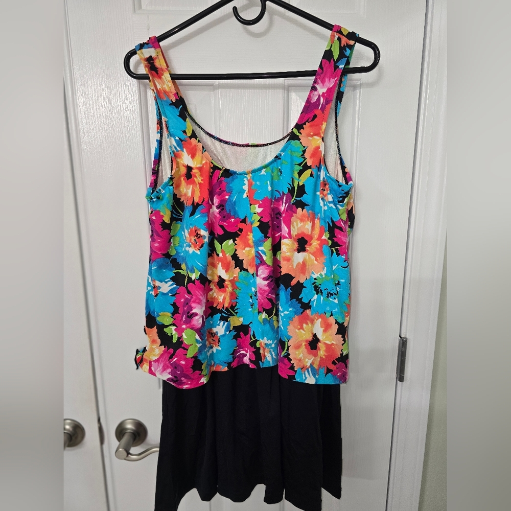 Womens One Piece Bathingsuit Dress 18W - Picture 2 of 3